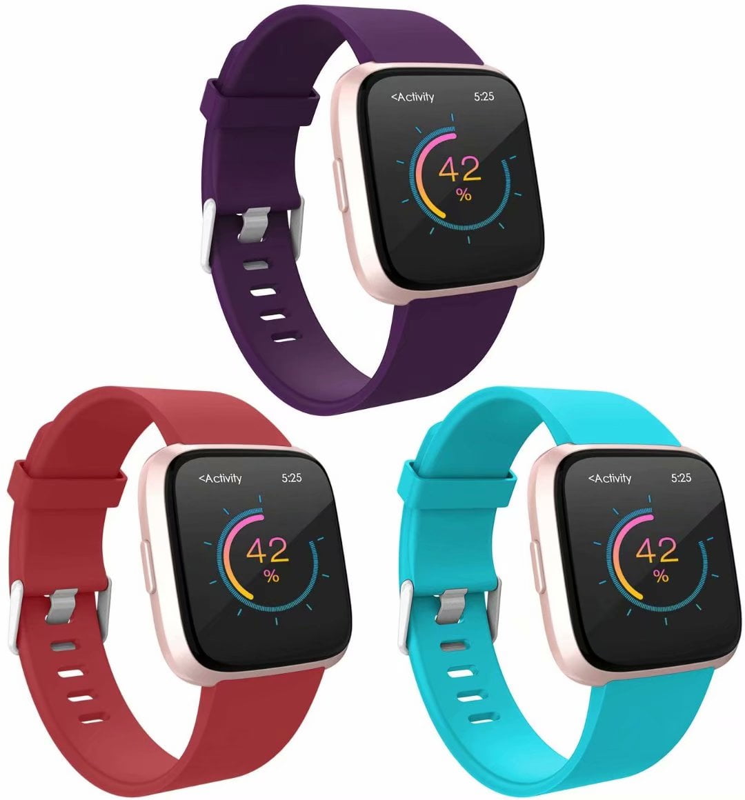 Purple Band for Fitbit Versa Women's Glitter Silicone Replacement Wrist Strap 