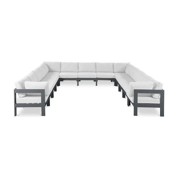Meridian Furniture Nizuc White Outdoor Patio Modular Sectional