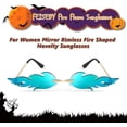 thumbnail image 3 of FEISEDY Fire Flame Sunglasses for Women Mirror Rimless Fire Shaped Novelty Sunglasses B2839, 3 of 14