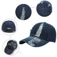thumbnail image 2 of Women Baseball CapMen Ladies Hat Fashion Baseball Cap Ripped Denim Buckle Outdoor Sunshade Hat, 2 of 3