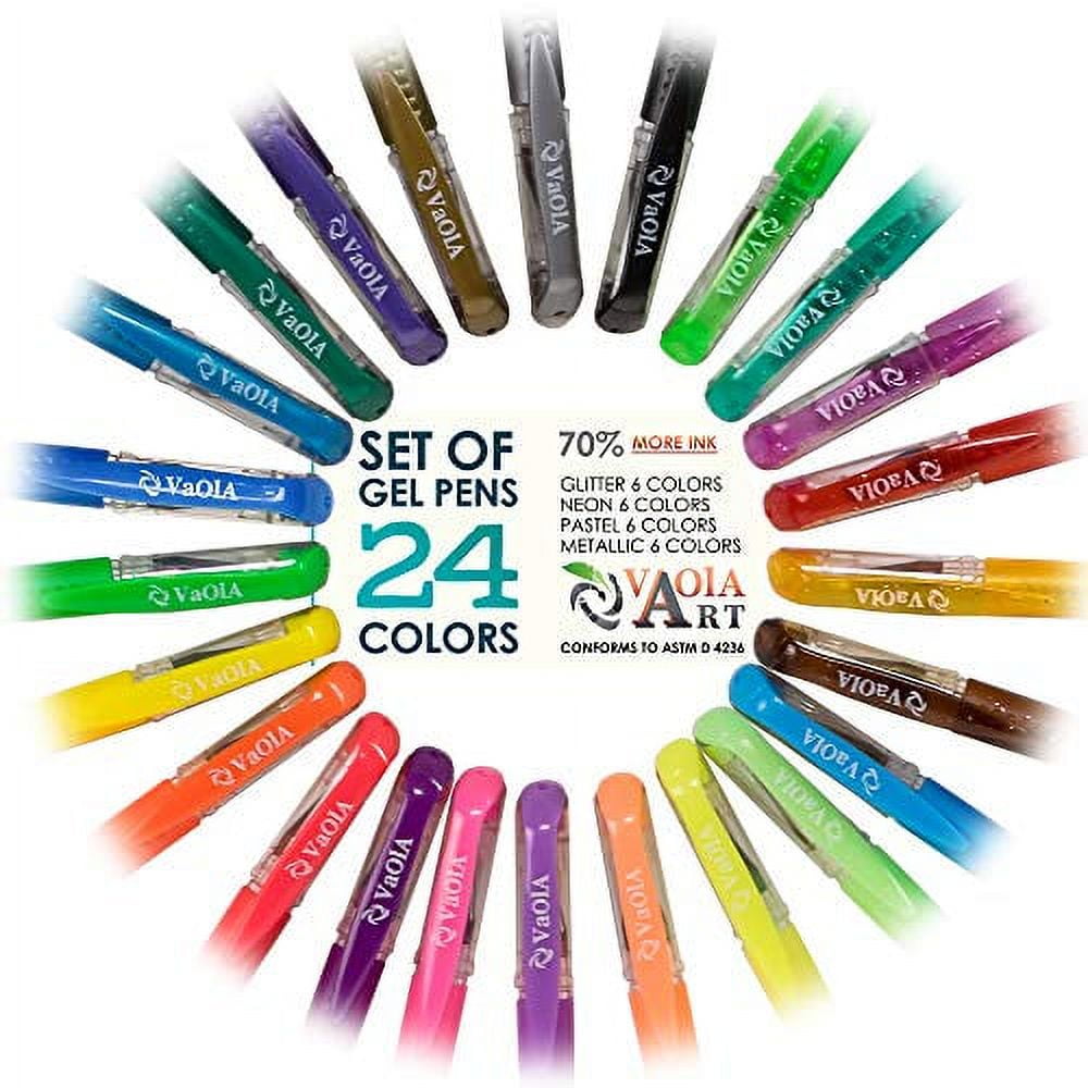 shuttle art pastel gel pens, 24 pastel milky colors gel pen for black