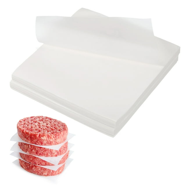 Uxcell 500 Pcs Hojas de papel pergamino sin blanquear para hornear, cuadrados de 6 pulgadas para hamburguesas, papel de pulpa antiadherente para hornear, asar o almacenar carne, blanco