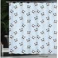 thumbnail image 4 of Ambesonne Cartoon Shower Curtain, Funny Panda, 69"Wx75"L, Black Blue, 4 of 5