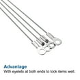 thumbnail image 4 of Unique Bargains 1.5mmx10cm Stainless Steel Lanyard Cable Eyelets Ended Wire Rope 10 Pack, 4 of 5