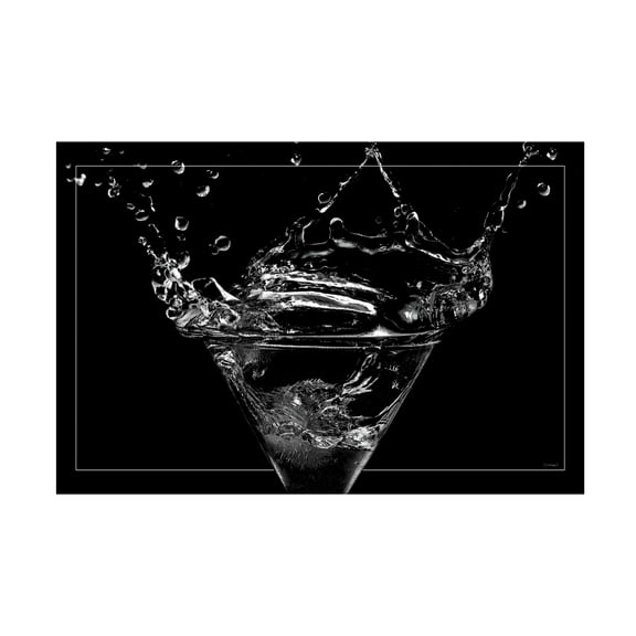 Canvas Wall Art - Gordon Semmens 'Martini Splash 12' Wall Art for Living Room, Bedroom, or Office Décor by Trademark Fine Art - 19 x 12 Inches