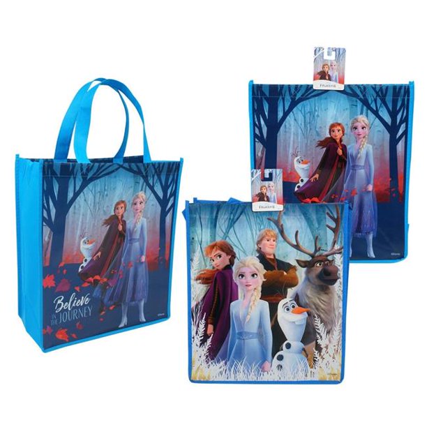 Disney Frozen Tote With Elsa, Anna, Kristoff, Sven, and Olaf Gift Bag 13 x 15 Inch