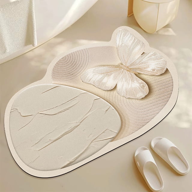 Xihbxyly Tapete de Mariposas, Impresionante Diseño Absorbente de Agua, Tecnología de Secado Rápido, Antideslizante, Ideal para Baño y Cocina, Ideal para La Decoración Del Hogar, Material Duradero y R