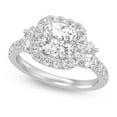thumbnail image 2 of Blue Jewel 1.92 Ct Cushion Cut Diamond Engagement Ring - Lab-Created Gem - 14K White Gold Plated Ring - Classic Solitaire with Side Accents - Ideal Bridal Ring for Women, 2 of 3