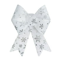 YIMWNYI Christmas PVC White Snowflake Bow, Decorative Holiday Bow, Indoor Outdoor Christmas Decoration, Festive Tree Accessory, Elegant Snowflake Design, Versatile Bow for Gifts and Wreaths