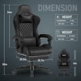 thumbnail image 4 of Gaming Chair,Ergonomic Computer Chairs for Adults with Footrest, PU Leather Office Chair with Adjustable Lumbar Support & Pocket Spring Cushion - Heavy Duty 400lb Capacity Gamer Chair(Black), 4 of 6