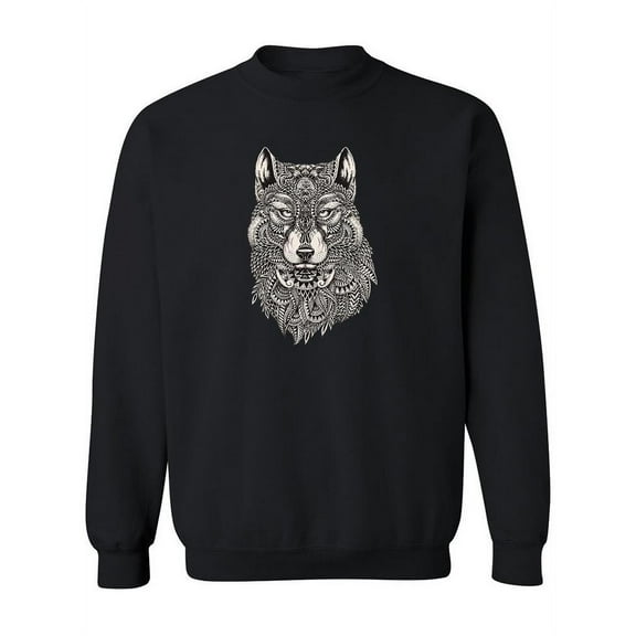 Ethnic Wolf Head Sweatshirt Women -Image by Shutterstock, Female x-Large
