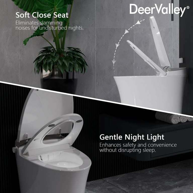 WELLFOR TM-5 Elongated LED Smart Bidet Toilet, Auto Open/Close, Heated Seat, Night Light