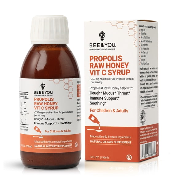 BEE&YOU Propolis, Vitamin C & Honey Syrup, 5 fl oz