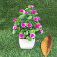 thumbnail image 3 of Limei Artificial Flowers with Pot Floral Decoration Plants for Home Decor, Office Decoration, Party, Wedding, Festival, Purple, 3 of 3