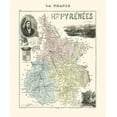 thumbnail image 2 of Migeon 15x17 White Modern Wood Framed Museum Art Print Titled - Hautes Pyrenees Department France - Migeon 1869, 2 of 4
