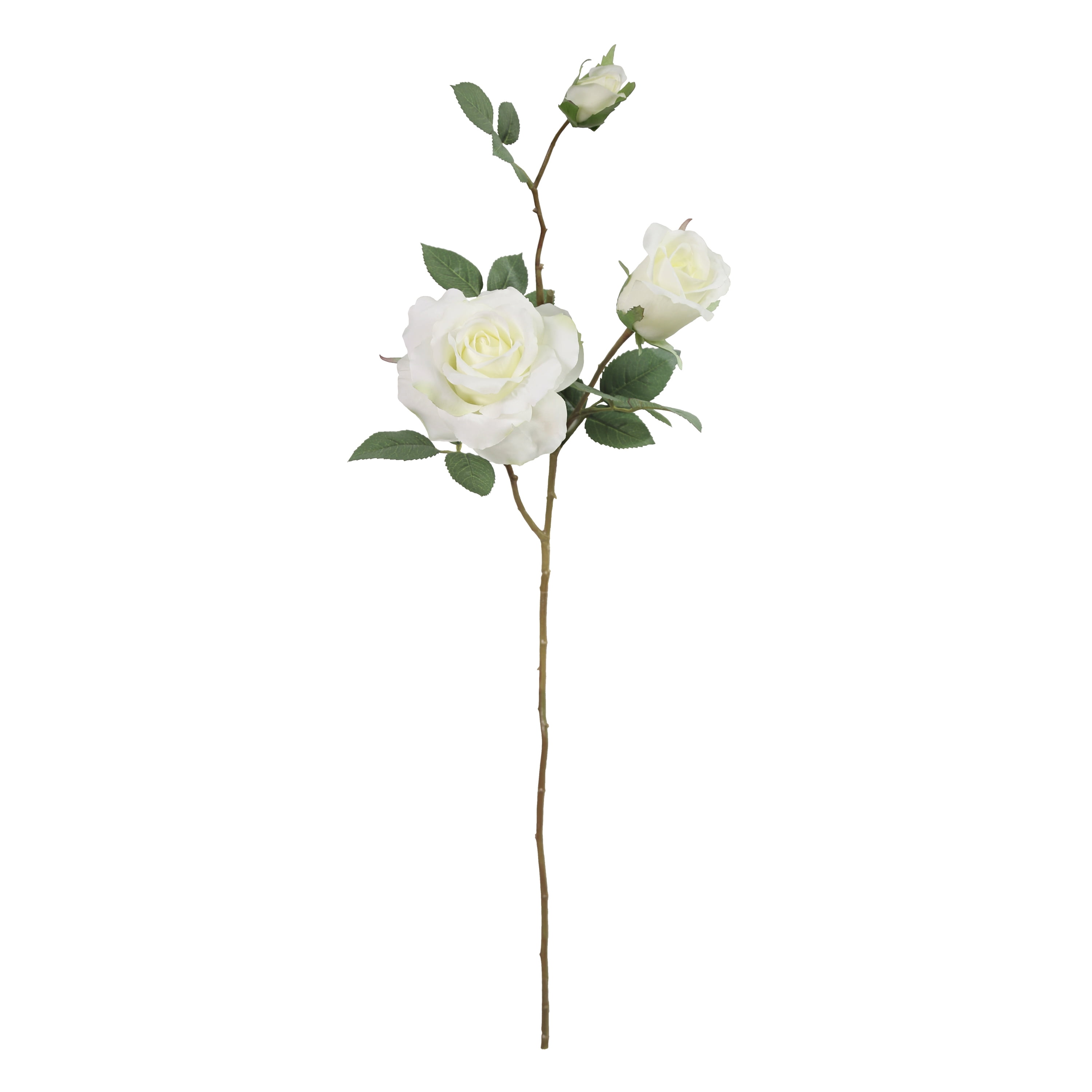 (2 pack) Mainstays Artificial White Rose 3-Head Long Spray, 29.5 in, Indoor Use