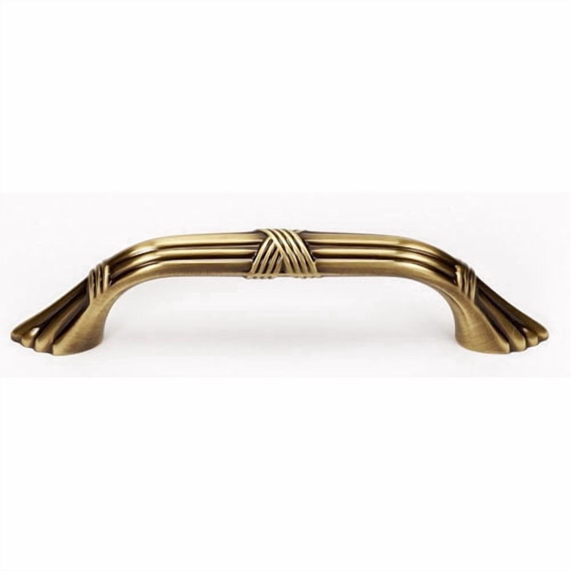 Ribbon and Reed 6" Center Arch Pull, Polished Antique