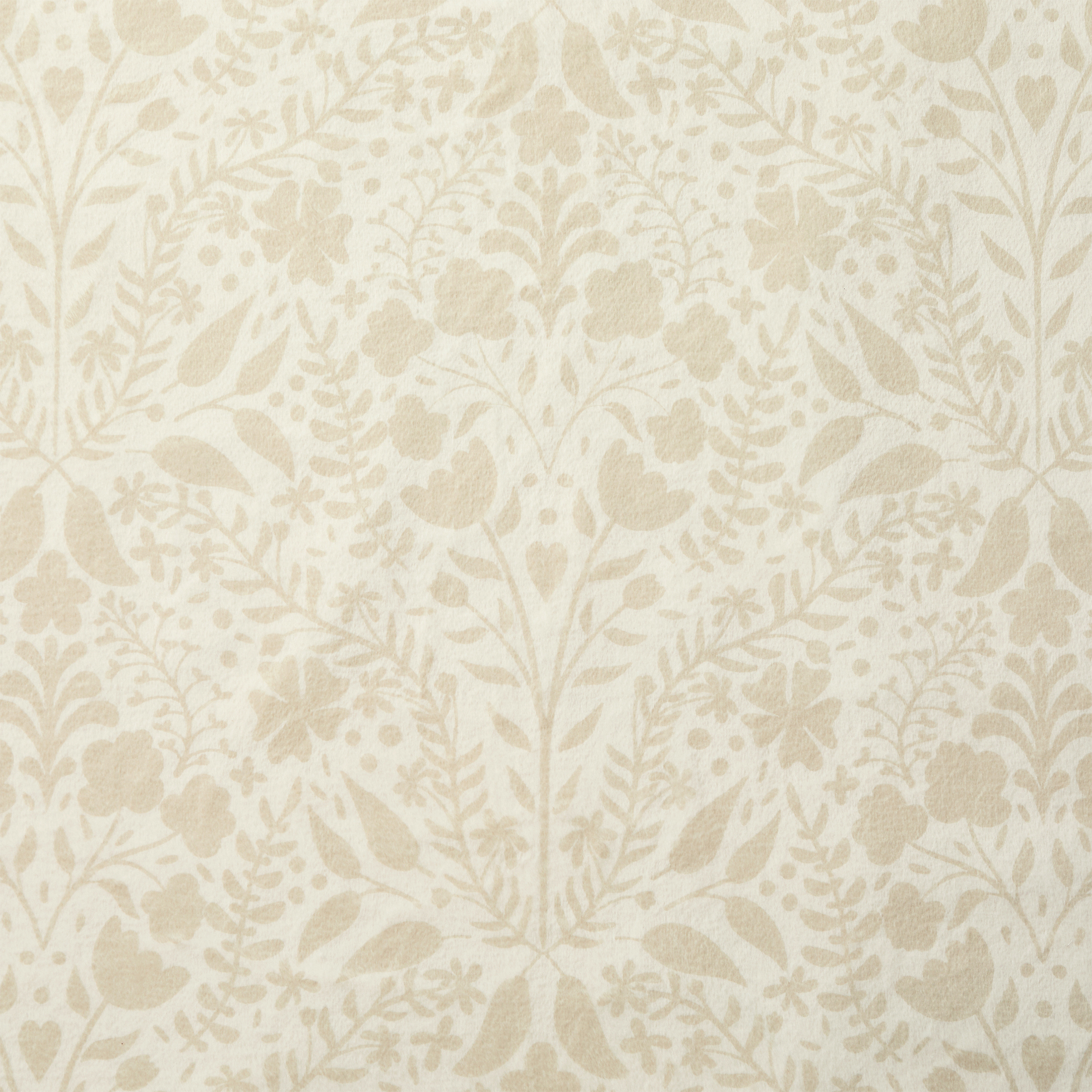 My Texas House Ivory Floral Faux Fur Washable Indoor Runner Rug, 2' x 7'