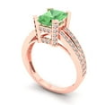 thumbnail image 2 of 2.45 ct Emerald Cut Simulated Green Diamond Solitaire with Simulated Diamond Accents 18K Rose Gold Womens Engagement Ring, 2 of 5