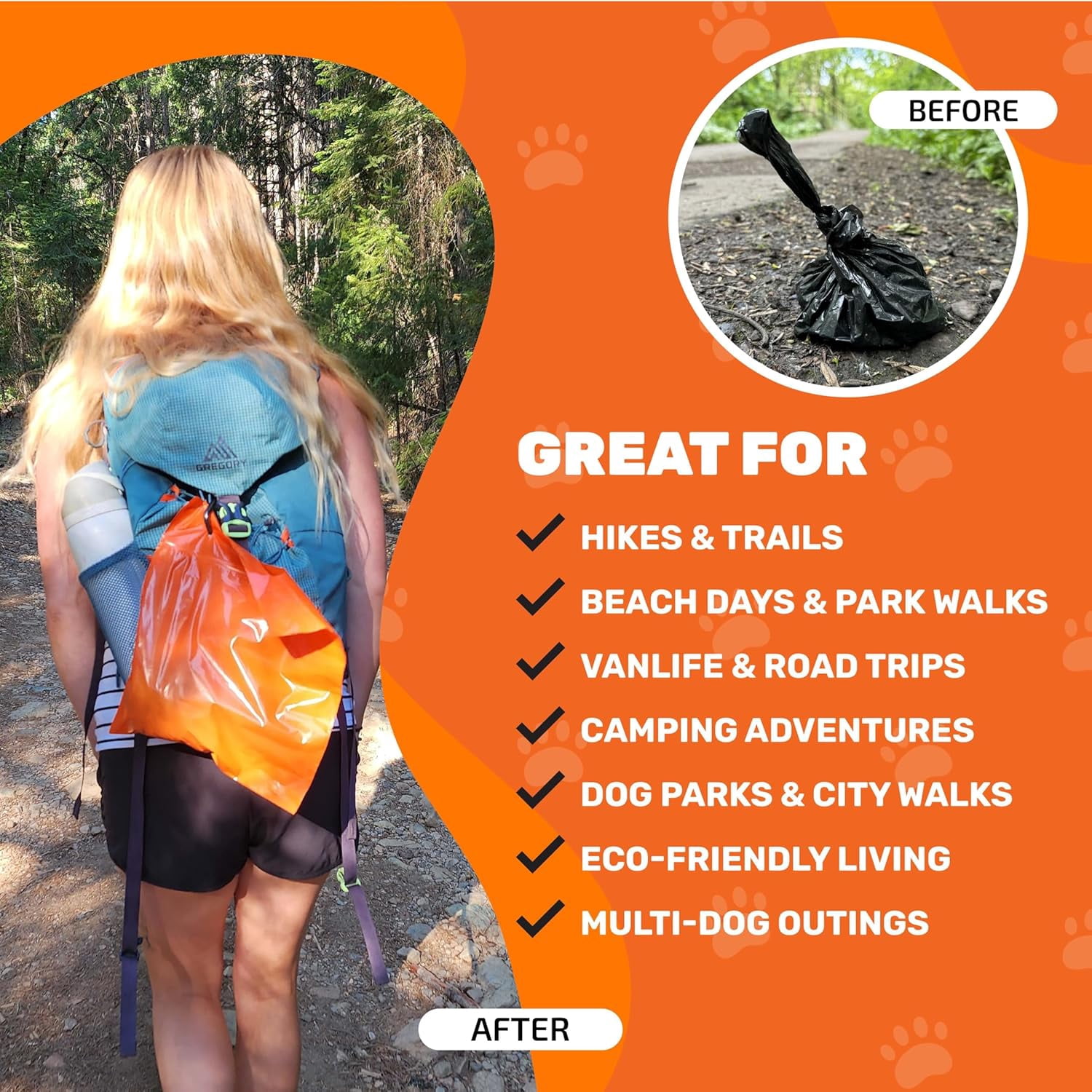 Waggy Baggy, Adventure Ready Dog Waste Bags with Smell-Proof, Dual Bag System, with Convenient Carry Handle, 10ct