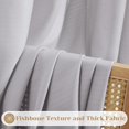 thumbnail image 4 of TRAHOO-Non See Through Light Grey Privacy Sheer Curtains 52 X 72 Inches Long 2 Panels Set, Fish Bone Pattern Semi Light Filtering Window Drapes for Bedroom, Living Room, 4 of 4