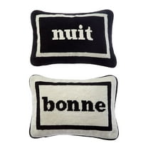 Jonathan Adler Us Kit Bonne Nuit Needlepoint Pillow Set, White