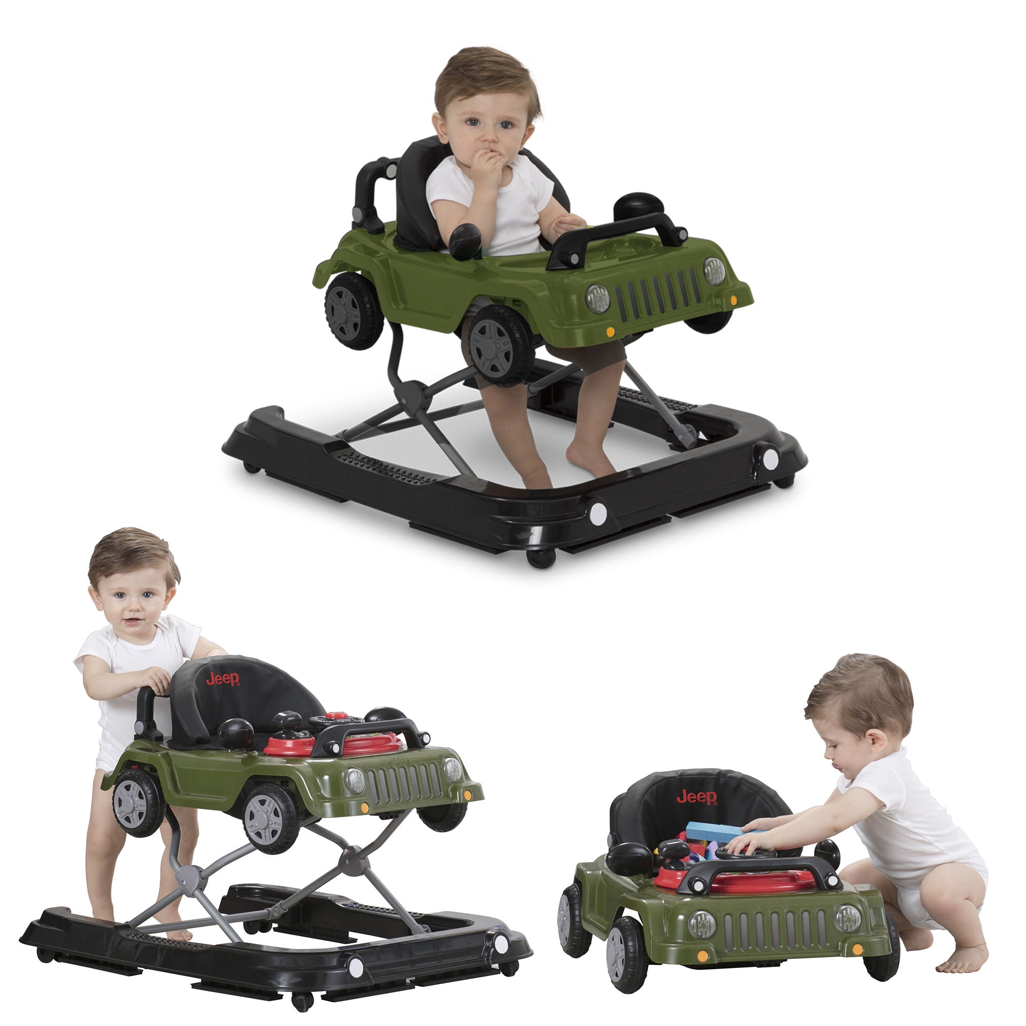 Jeep Classic Wrangler 3-in-1 Grow With Me Walker, Anniversary Green -  