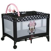 Disney Baby 3D Ultra Baby Play Yard with Bassinet and Toy Bar, Peeking Minnie