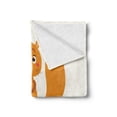 thumbnail image 2 of Squirrel Soft Flannel Fleece Throw Blanket, Funny Animal with Various Flowers at Its Feet Saying Hello Cheery Greeting, Cozy Plush for Indoor and Outdoor Use, 50" x 60", Multicolor, by Ambesonne, 2 of 5