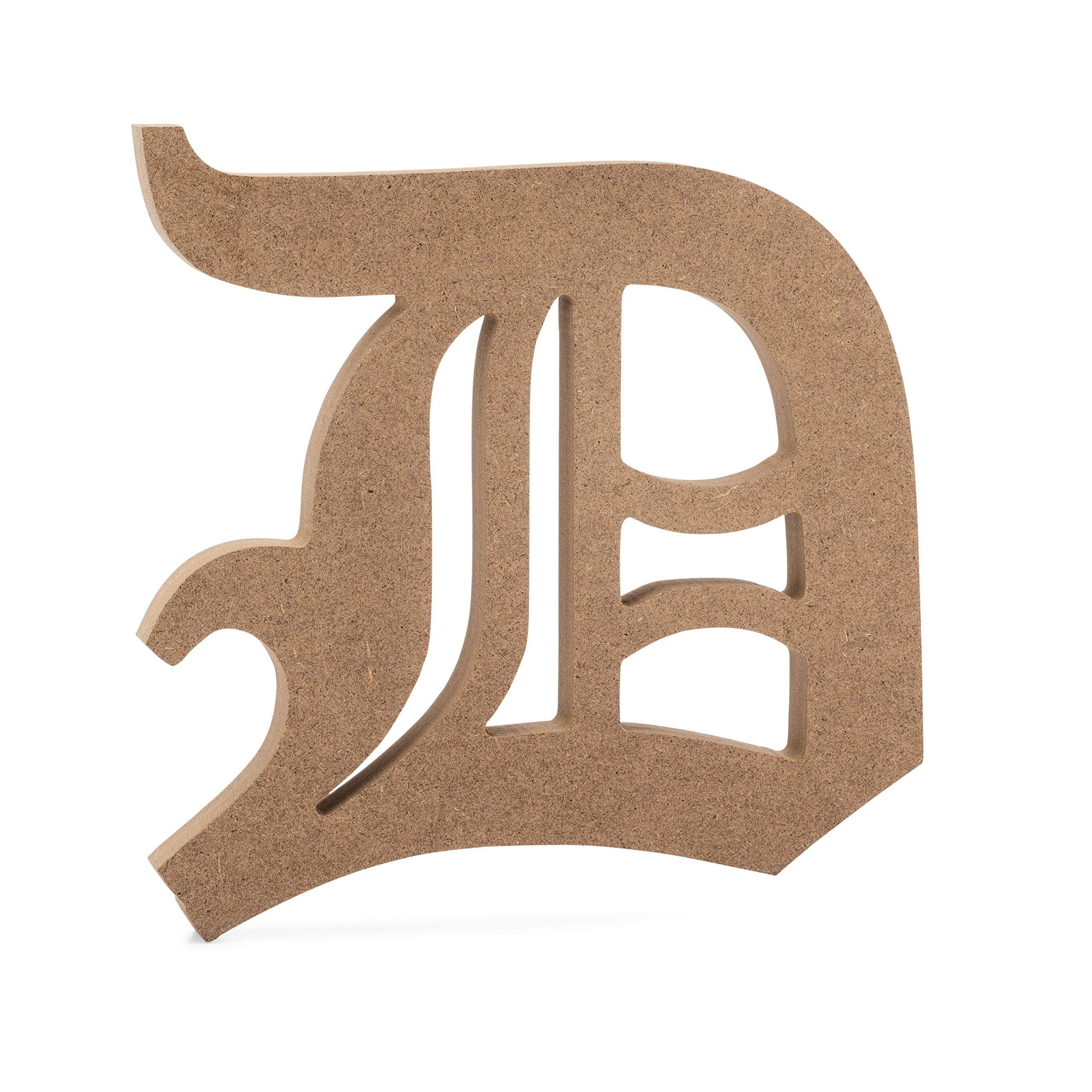 6 Old English Wooden Letter D - JoePaul's Crafts Premium MDF Wood Wall Letters (6 inch, D) 6 inch
