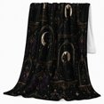 thumbnail image 2 of Mystical Black Cat Moons Potion Bottles Vintage decorative motif, Mystical Pet Portrait Pattern, Warm Flannel Blanket for Living Room and Bedroom, Cat Lovers Just Because Gift, Pet Lover Home Decor, 2 of 9