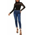 thumbnail image 5 of Douhoow Women Mesh Sheer Bodysuit Long Sleeve Leotard Tops Slim Jumpsuit, 5 of 5