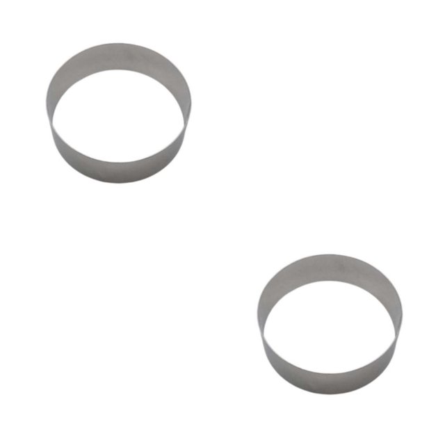 Advancent Mousse Ring Cake Mold Acero inoxidable Multi tamaño Fondant Cookie Bakeware Cupcake Die Tools Hornear en el hogar 6 pulgadas (1.2 mm) 2piezas