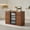 Walnut, variant on Demi Bonn 53" Fluted Bar Cabinet with Built-in Fridge Nook (Fridge Not Included), 3-Tier Adjustable Shelves, Multi-Port Charging Station & Stemware Rack, Kitchen Sideboard, Walnut
