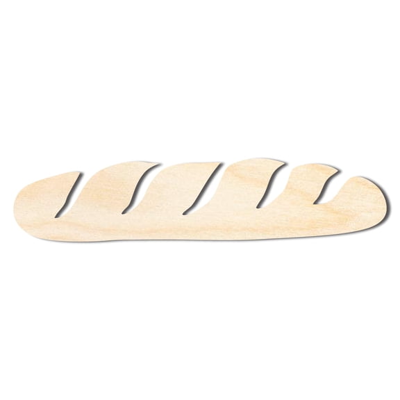 Unfinished Wood Baguette Shape | DIY Craft Cutout 3" / 1/8"