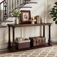 thumbnail image 3 of 59" Farmhouse Console Table, Walnut Sofa Table with Storage Shelf, Rustic Entryway Table Behind Couch Accent Table for Living Room, Bedroom & Office, 3 of 10