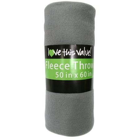 - 50 x 60 Inch Soft Cozy Fleece Blanket - Bulk Fleece Throw Blankets Gray