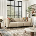 thumbnail image 2 of Roundhill Furniture Della 2-Piece Living Room Set, Sofa and Loveseat, Beige, 2 of 14