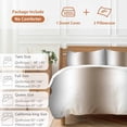 thumbnail image 6 of 3 Piece Gray Brown Duvet Cover Set California King, Microfiber Comforter/Quilt Cover with Corner Ties and 2 Pillowcases, Modern Gradient Geometric All Season Soft Bedding with Zipper Closure, 6 of 8