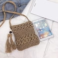 thumbnail image 2 of Monedero de paja para mujer, bolso de paja, bolso de verano con borlas, bolso cruzado de paja, bolso de playa tejido a mano, bolso de crochet, 2 of 6
