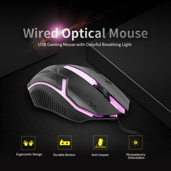 CM-818 Ratón Ócico de Ratón Ócico Wired 1200dpi USB Gaming Mouse Matón Ergonímico Con Colorante Negro de Respiración Negra