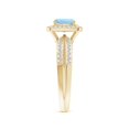 thumbnail image 3 of Angara Natural 0.88 Ct. Aquamarine with Diamond Halo Ring in 14K Yellow Gold for Women (Ring Size: 11.5), 3 of 9