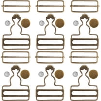 14 Sets Metal Overall Buckles, 1-1/2" Dungaree Replacement Clasp Clips with Adjustable Slide Buckle Buttons for Suspender Jeans Bib Pants DIY Sewing Accessories, Bronze