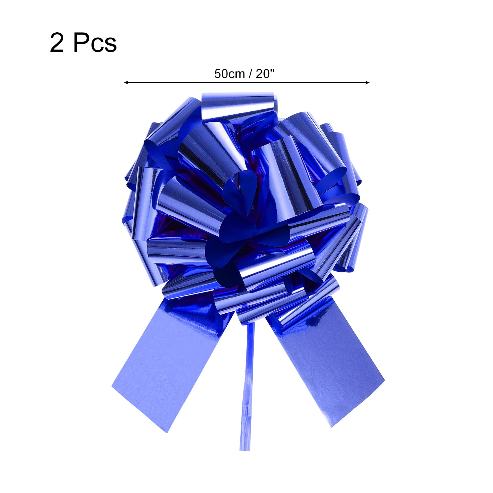 2pcs 20" Extra Giant Large Pull Bow Christmas Metallic Car Gift Wrapping Bows for Wedding Gift Bow, Blue