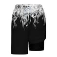 thumbnail image 6 of Men Shorts Plus Size Flame Graphic Printed Elastic Waist Comfy Loose Summer Beach Pants with Pocekt Gray 2XL, 6 of 6