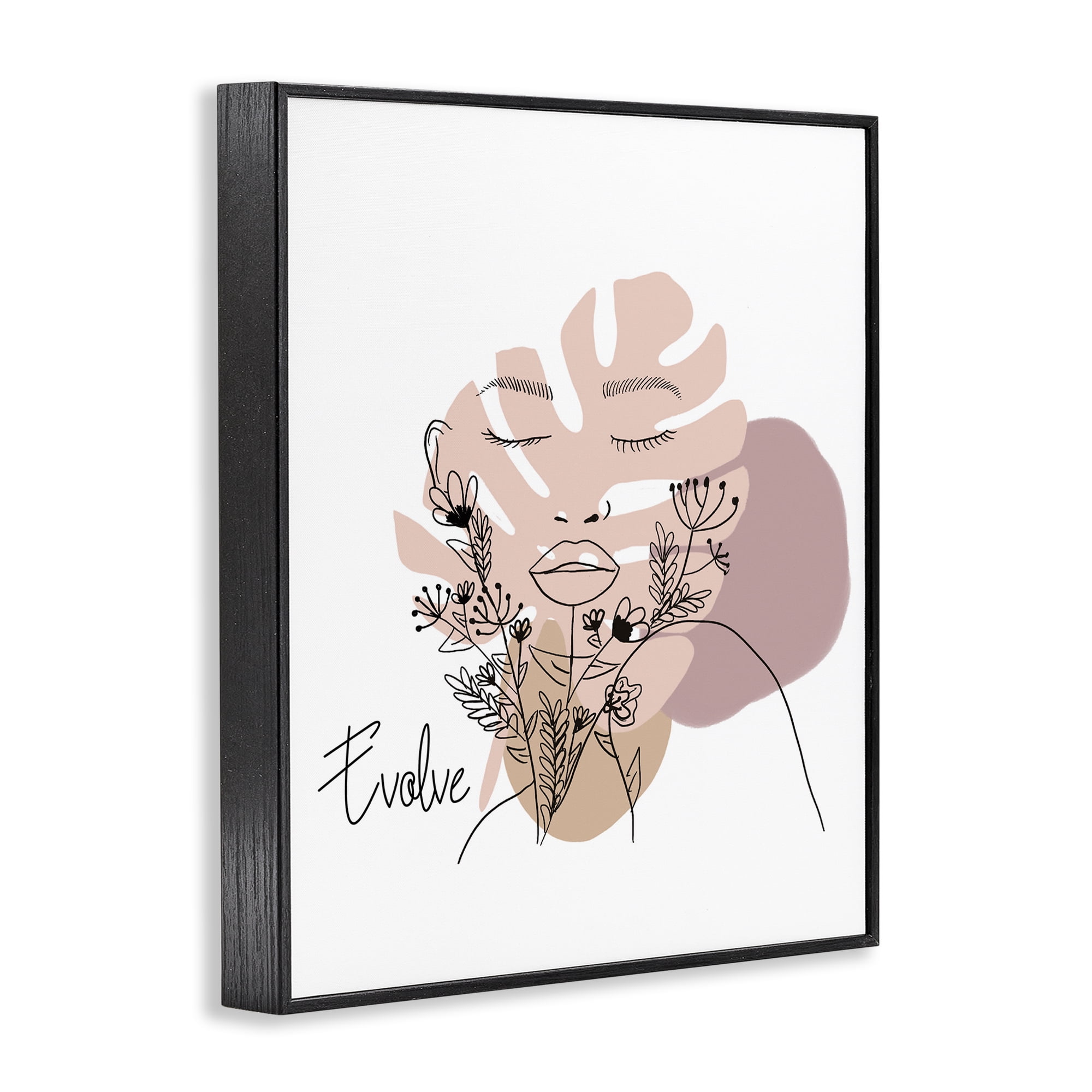 Stupell Industries Evolve Boho Portrait Typography Painting Black Framed Art Print Wall Art, 11 x 14