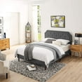 thumbnail image 2 of BIKAHOM Upholstered Platform Bed with Curved Headboard, King, Dark Grey, 2 of 9