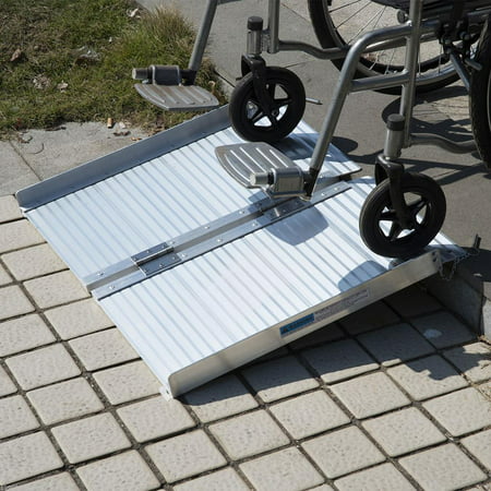 Ktaxon 2' Folding Wheelchair Ramps Aluminum Threshold Mobility Ramp Handicap Scooter Wheelchair