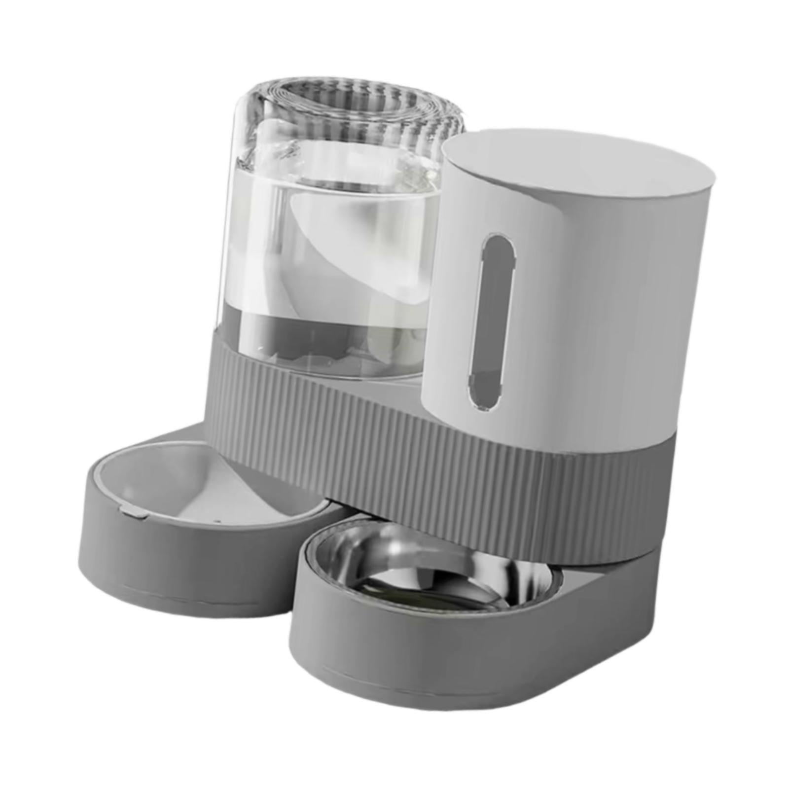 CarpNettore Automatic Pet Feeder Detachable Pet Feeding Bowl for Bunny Small Dogs Kitten Gray
