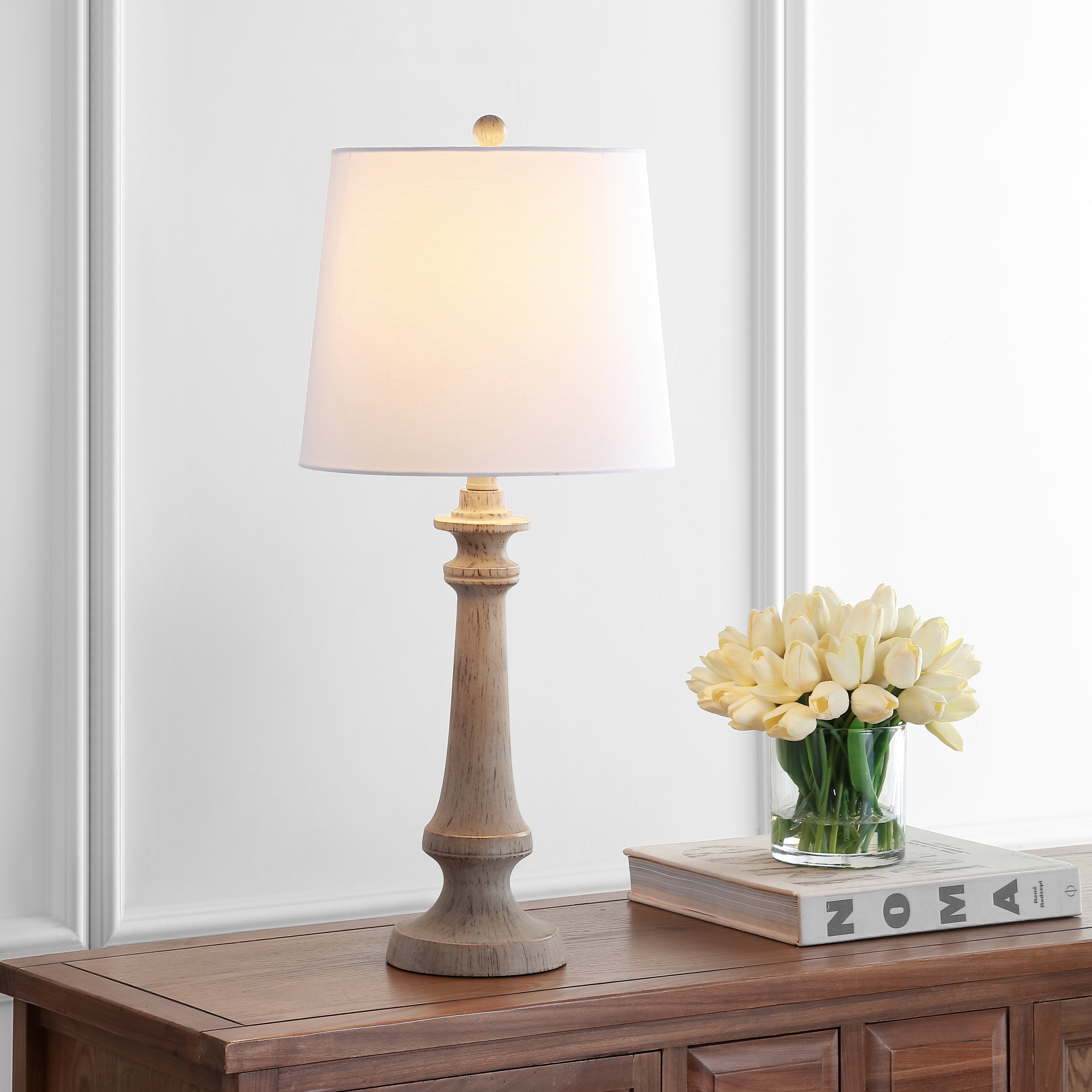 SAFAVIEH Rhett Traditional Rustic 28 in. H Table Lamp, Antique Brown